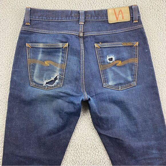 Nudie Jeans Men Lean Dean Slim-Fit Selvedge Worn In Jeans | Size: 32* (See Pics) - Picture 5 of 15